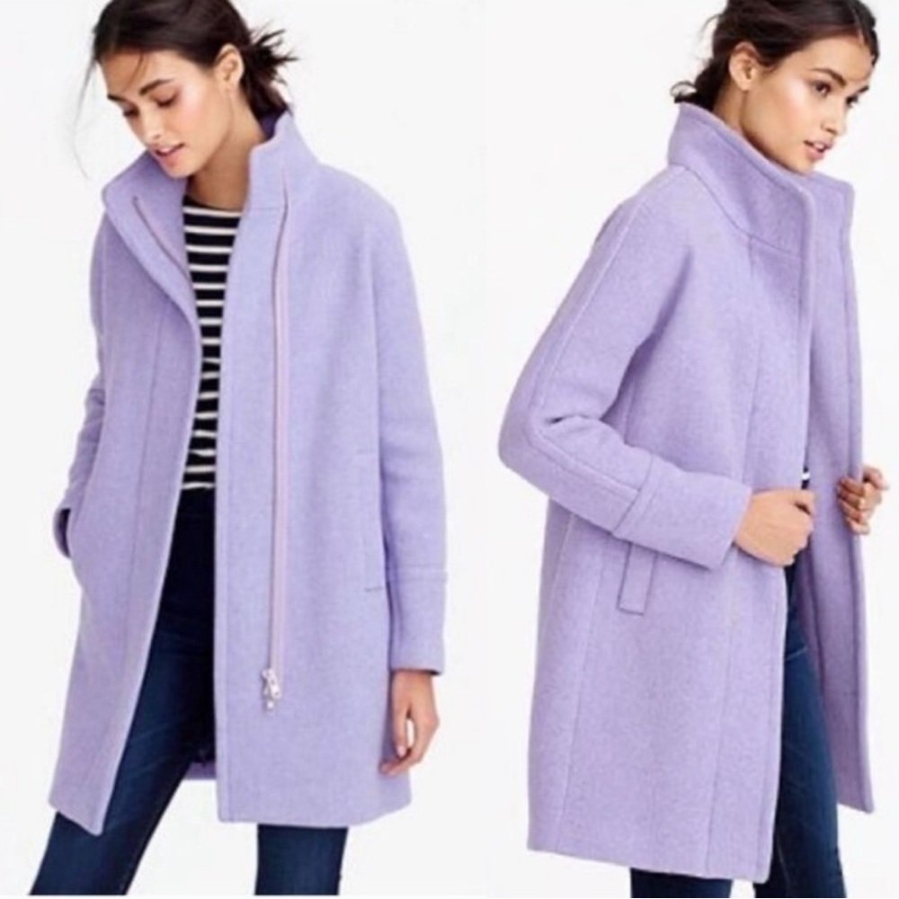 J. Crew‎ Lavender Stadium Cloth Coat 2 Tall